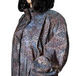 American Vtg Vision iridescent animal print wool lined trench coat XL Brown Photo 5