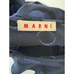 Marni Navy Blue Polka Dot Sleeveless Ruffle Dress Designer Dress Size 42 Photo 2