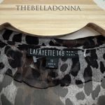 Lafayette 148  NY SHORT PUFF sheer SLEEVE RUFFLED LINED ANIMAL PRINT BLOUSE 10 Photo 3