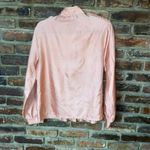 Vintage CEO Rose Gold Pleated Button Down Long Sleeve Top Women's Size 8 Pink Photo 5