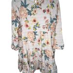 ZARA Floral Patterned Tiered Babydoll Long Sleeve Mini Dress Photo 1