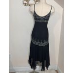 Stenay Y2K Black Silk Beaded Fairy Goth Dress 8P Size 8 Photo 4