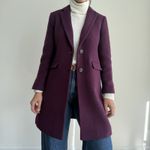 Talbots Coat 4P Burgundy Albury Italian Wool Blend Stadium Cloth Quiet Luxury Photo 2