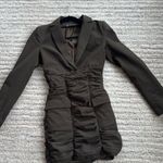 ZARA  Olive Green Blazer Dress Photo 3