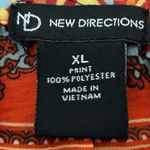 New Direction s Long Sleeve Boho Blouse Orange Blue Size XL Photo 9