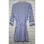 J. CREW Striped Tunic shirt Dress Belted blue white Cotton Poplin beach summer 0 Photo 5