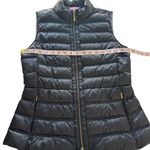 Lilly Pulitzer Elana Puffer Down Vest Black Medium Women's Quilted Zip Up EUC Photo 11