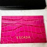 NWT ESCADA Embossed Leather Card Holder Mini Wallet Pink with Box Photo 1