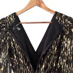 Aqua Black Gold Vneck Printed Ruched Women's Mini Dress Size XS New Photo 8