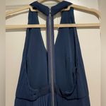 Alice + Olivia  Navy Pleated Gown Photo 3