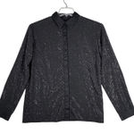 Diesel  Shirt Black Button Down‎ Embellished Long Sleeve Top Party Blouse Size M Photo 0