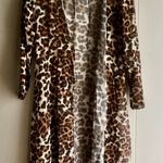 Leopard Print Kimono, XL Brown Photo 7