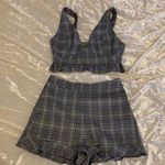 Grey plaid two piece outfit Gray Photo 0