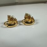 Christian Dior  Gold Tone Clip On Earrings Faux Pearl Rhinestones Authentic Photo 1