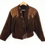 Vintage Cropped Western Suede Jacket with Fringe | Size M Brown Size M Photo 7