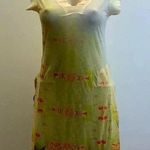 Alchemic Size Small Midi Sublimation Printed Dress With Side Slits. Yellow Photo 0