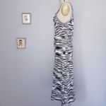 Elie Tahari 🖤 Josie Black and White Striped Halter Cotton Knit Sweater Midi Dress Photo 3