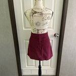 Topshop  Moto Burgundy Mini Skirt with Front Zipper Size 10 Photo 3
