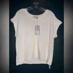 New With Tags WRAP London Loose Knit Short Sleeve Top White Size 10 Photo 2