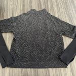 Lululemon Rest Less Cropped 1/2 Zip Herringbone Fade Black / White Photo 11