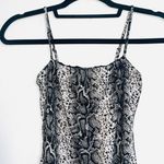 Windsor Wild Child Black & Tan Snakeskin Print Thong Bodysuit Photo 2