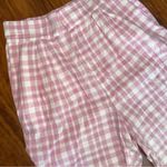 Urban Outfitters  Pink Gingham Paige Linen Pleated Pants Medium Photo 4