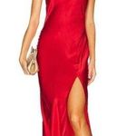 Amanda Uprichard Marla Red Halter Slip Dress Size L Cocktail Maxi Revolve Photo 0