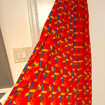 Vintage Red Tropical Print Lace Photo 0