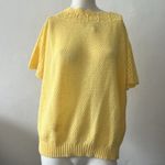 Blair Vintage USA yellow cottage core crochet waffle print scoop neck sweater XL Photo 1