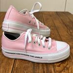 Converse Women’s Pink Canvas lug sole custom Sneakers Photo 0