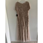 Adrianna Papell  Maxi Dress Womens 14 Beaded Tulle Short Sleeve Formal Event NWT Photo 4