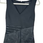 Guess  Vintage Black Pleather Mini Dress Size 2 Sleeveless Faux Leather Party Photo 2