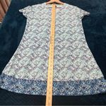 AQUA Et Sol Swim Cover-up Tunic Dress UPF 50 Short Sleeve Blue White Printed S Photo 10