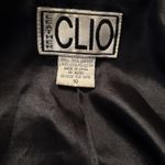 Leather Jacket Black Leather Collared Buttons Pockets Lined Size 10 VTG VG Clio Photo 3