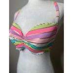 Victoria's Secret Victoria Secret Halter Bikini Swim Top 34D Striped Underwire Padded Rainbow Photo 1