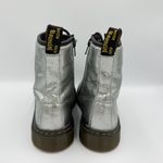 Dr. Martens  1460 Silver Crackle Metallic Combat Boots Y2K Punk Rave Festival Alt Photo 4