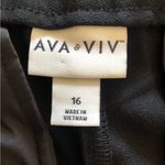 Ava & Viv  Womens Dress Pants Size 16 Black Wide Leg Side Pockets Zip Front New Photo 9