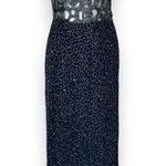 Sean Collection Vtg 90’s Dress Gown Sz L 100% Silk Blue Beaded Prom Even… Photo 0