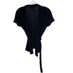 Evie Black Medium Short Sleeve Wrap Sweater 86A Photo 1