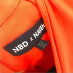 NBD X NAVEN Revolve Alicia Bodycon Long Sleeve Orange Tulip Dress Cut Out Photo 8