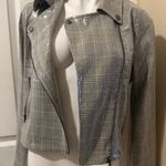 Skies Are Blue  Gray Plaid Shimmery Blazer, Size M Photo 3