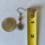 Handmade simple retro vintage boho funky hippie style stainless steel sun & brown glass beads dangle earrings☀️ Photo 3