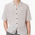 All Saints Loire Short Sleeve Open Knit Cardigan Ecru White Size Large Photo 0