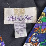 Vtg Art Of Silk Disney Vest Women's S Multicolor Mickey Mouse Goofy Donald Duck Blue Photo 2