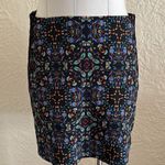 ZARA Black Blue Green Red Floral Embroidered Crochet Sides Mini Skirt Medium Photo 2