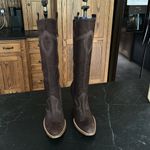 Gianni Bini  tall knee high heel western suede chocolate brown boots women’s 8.5 Photo 1