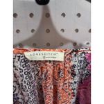 Lovestitch  Bohemian Patchwork Print Long Sleeve Tassel Tie Blouse Size S Photo 3