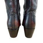 Frye Jane Tall Riding Boots Block Heel Stitch Leather Antique Brown Sz 5.5 Photo 6