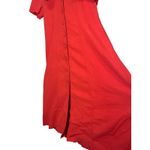 JOHN ROBERTS Red Linen Blend Button Front Collared Midi Shirt Dress Size 14 Photo 4