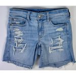 American Eagle Outfitters Women's Sz 2 Denim Cutoff Shorts Distressed Ripped Photo 2